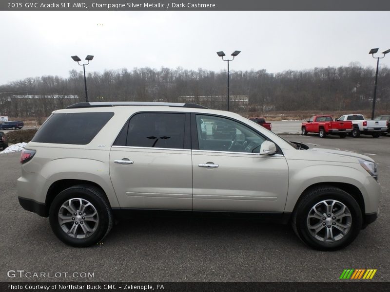 Champagne Silver Metallic / Dark Cashmere 2015 GMC Acadia SLT AWD