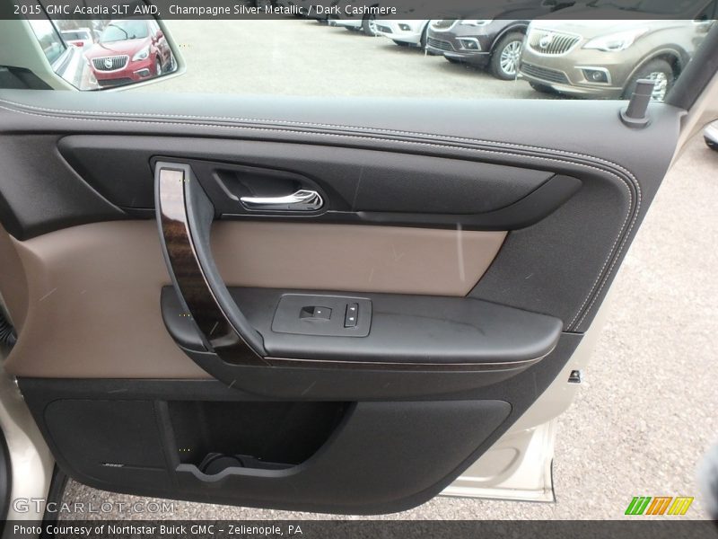 Champagne Silver Metallic / Dark Cashmere 2015 GMC Acadia SLT AWD