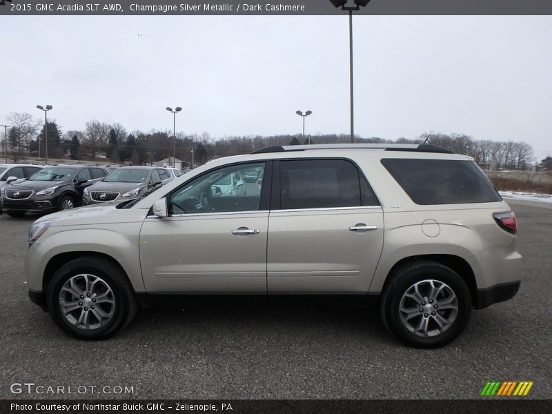 Champagne Silver Metallic / Dark Cashmere 2015 GMC Acadia SLT AWD