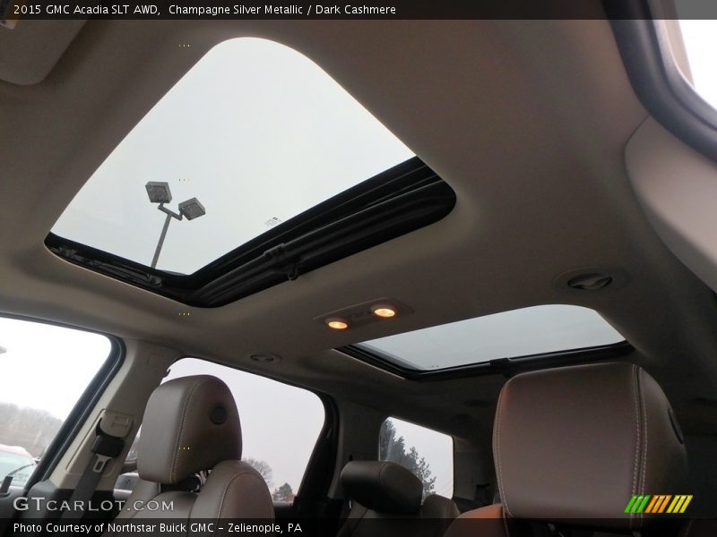 Champagne Silver Metallic / Dark Cashmere 2015 GMC Acadia SLT AWD