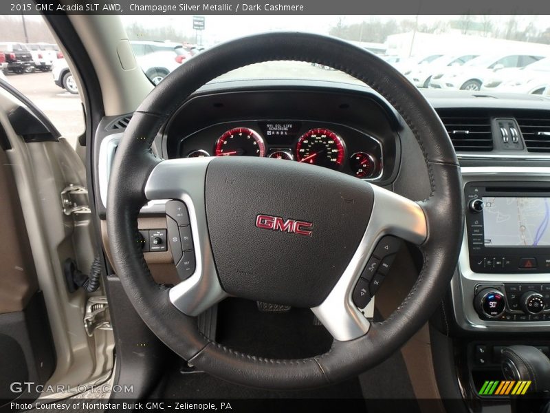 Champagne Silver Metallic / Dark Cashmere 2015 GMC Acadia SLT AWD