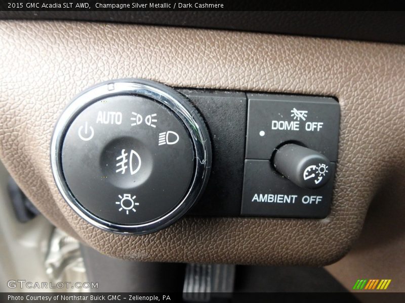 Champagne Silver Metallic / Dark Cashmere 2015 GMC Acadia SLT AWD