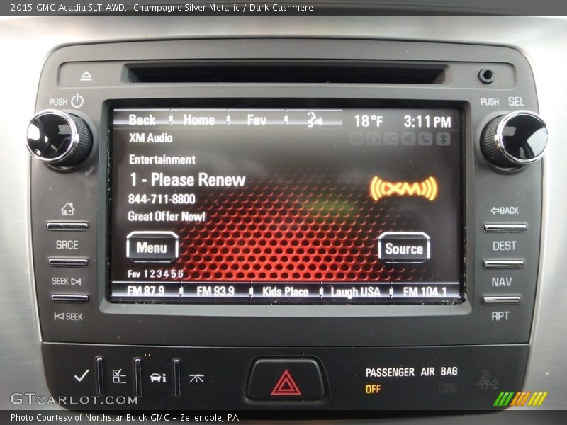 Champagne Silver Metallic / Dark Cashmere 2015 GMC Acadia SLT AWD