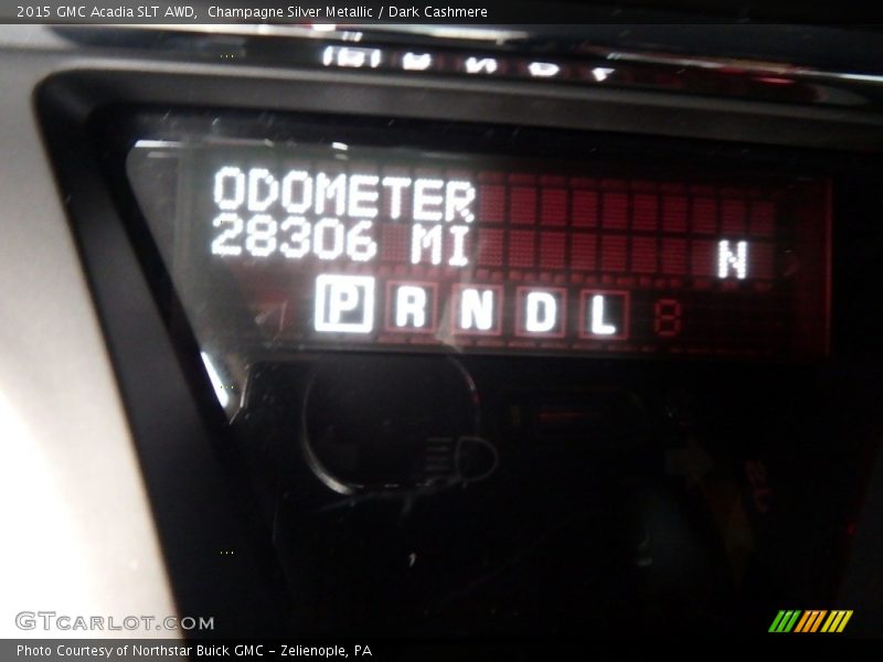 Champagne Silver Metallic / Dark Cashmere 2015 GMC Acadia SLT AWD