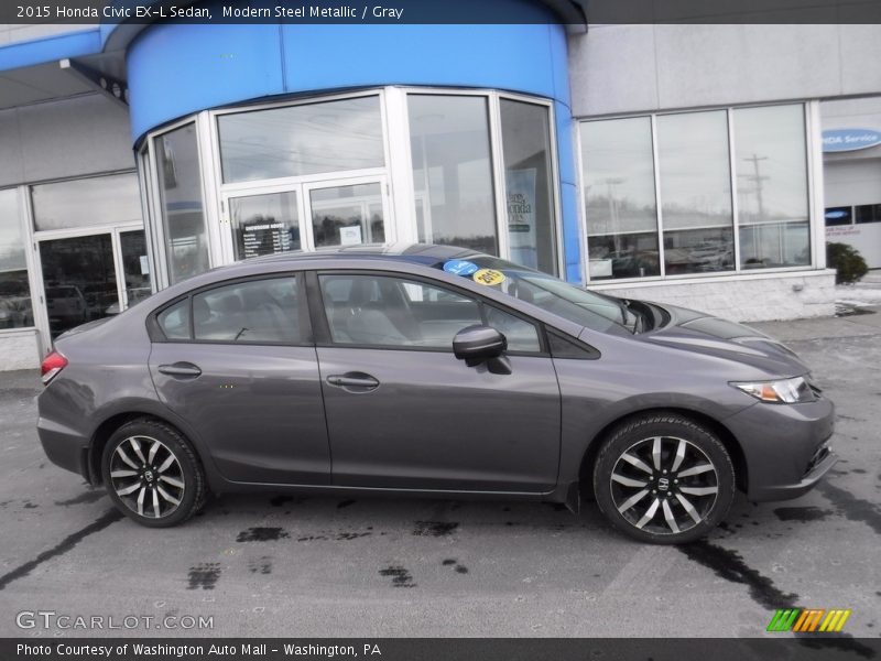 Modern Steel Metallic / Gray 2015 Honda Civic EX-L Sedan