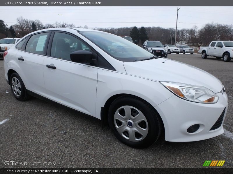 Oxford White / Charcoal Black 2012 Ford Focus S Sedan