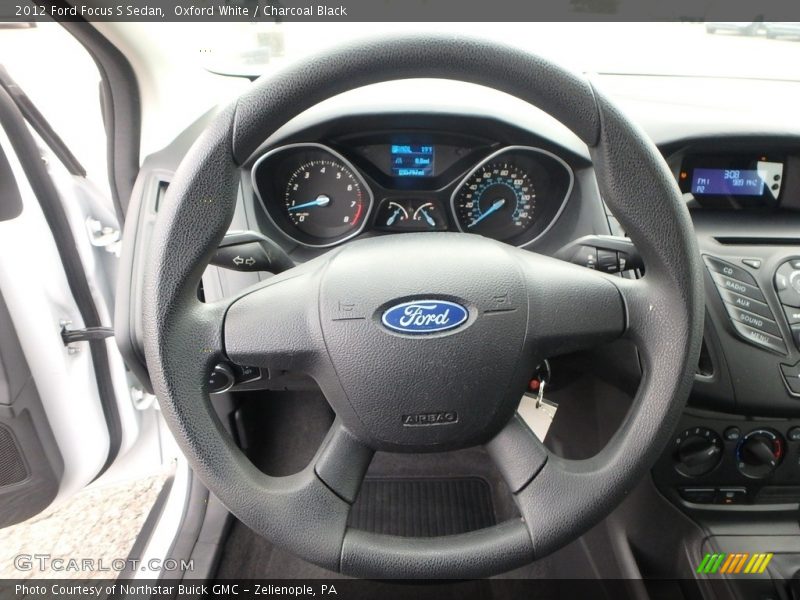 Oxford White / Charcoal Black 2012 Ford Focus S Sedan
