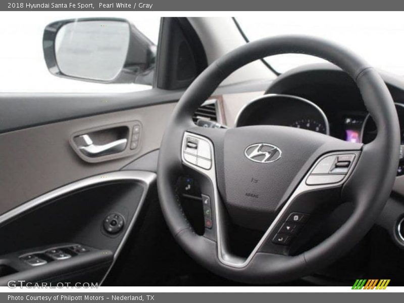 Pearl White / Gray 2018 Hyundai Santa Fe Sport
