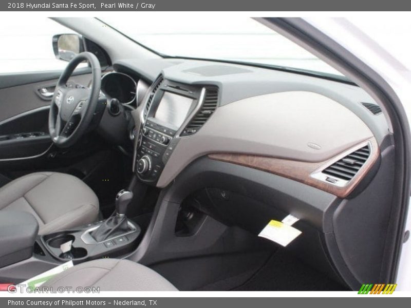 Pearl White / Gray 2018 Hyundai Santa Fe Sport