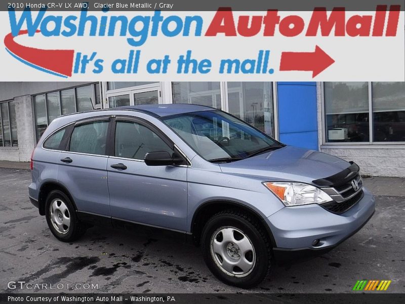 Glacier Blue Metallic / Gray 2010 Honda CR-V LX AWD