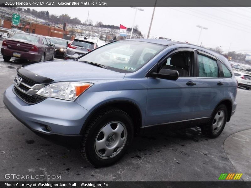Glacier Blue Metallic / Gray 2010 Honda CR-V LX AWD