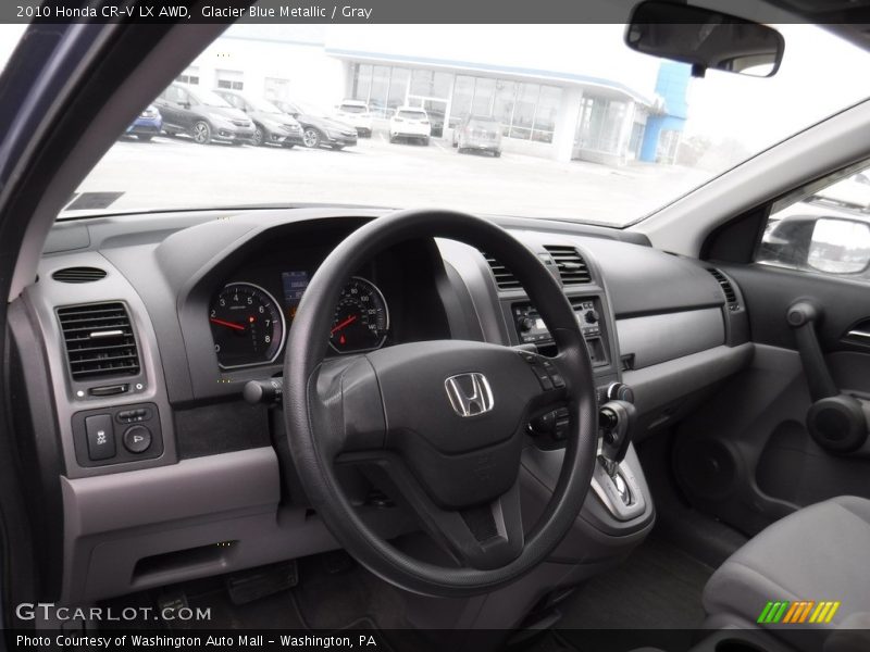 Glacier Blue Metallic / Gray 2010 Honda CR-V LX AWD
