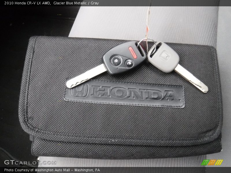 Glacier Blue Metallic / Gray 2010 Honda CR-V LX AWD