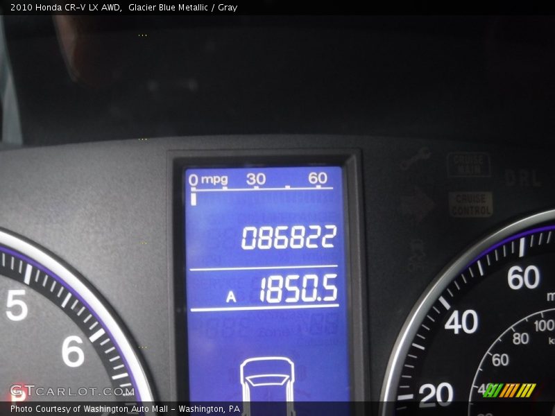 Glacier Blue Metallic / Gray 2010 Honda CR-V LX AWD
