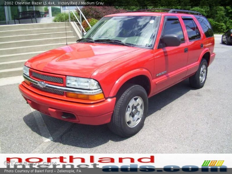 Victory Red / Medium Gray 2002 Chevrolet Blazer LS 4x4