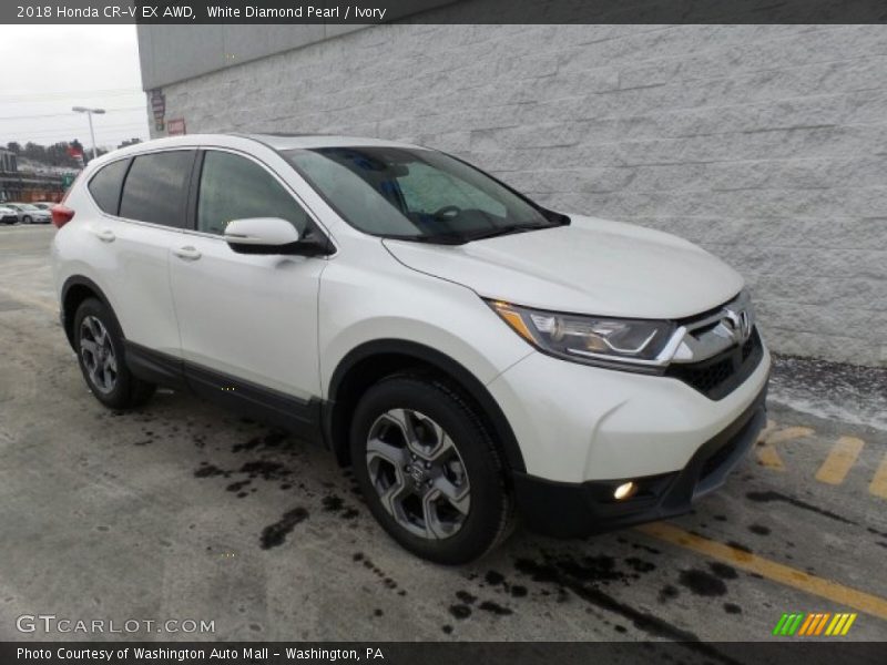 White Diamond Pearl / Ivory 2018 Honda CR-V EX AWD