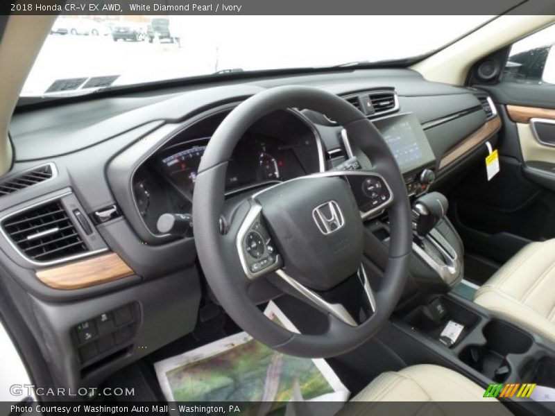 White Diamond Pearl / Ivory 2018 Honda CR-V EX AWD