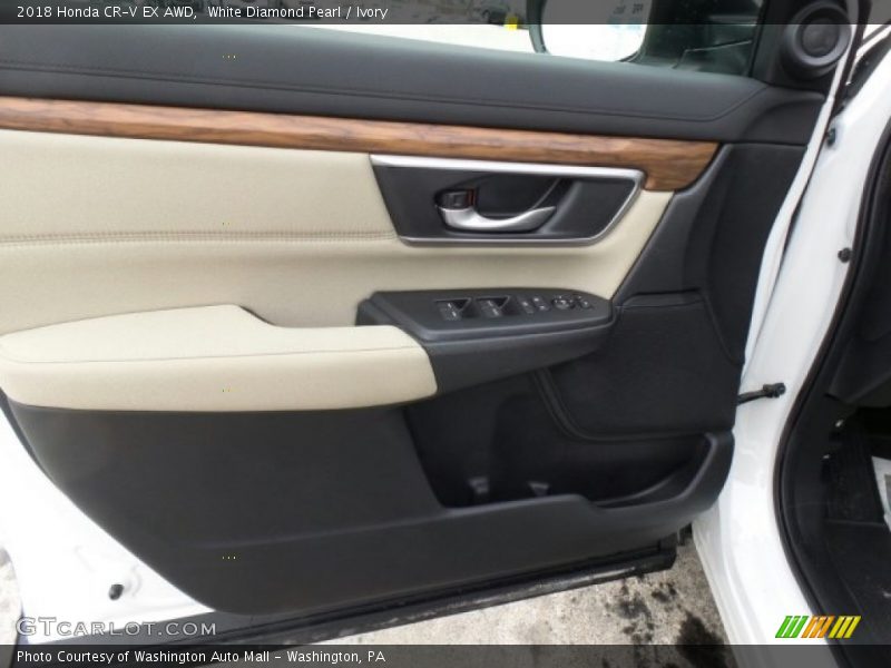White Diamond Pearl / Ivory 2018 Honda CR-V EX AWD