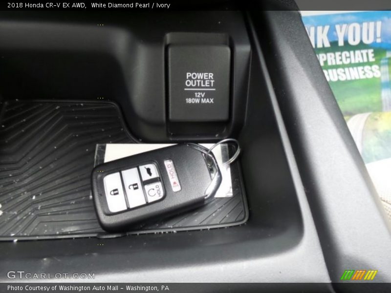 White Diamond Pearl / Ivory 2018 Honda CR-V EX AWD