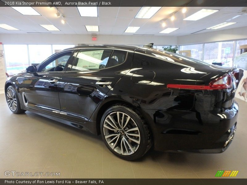 Aurora Black Pearl / Black 2018 Kia Stinger Premium AWD