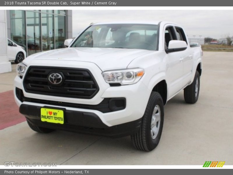 Super White / Cement Gray 2018 Toyota Tacoma SR Double Cab