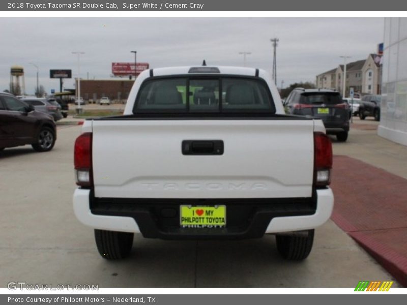 Super White / Cement Gray 2018 Toyota Tacoma SR Double Cab