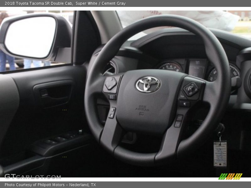 Super White / Cement Gray 2018 Toyota Tacoma SR Double Cab