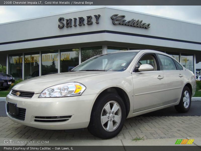 Gold Mist Metallic / Neutral Beige 2008 Chevrolet Impala LT