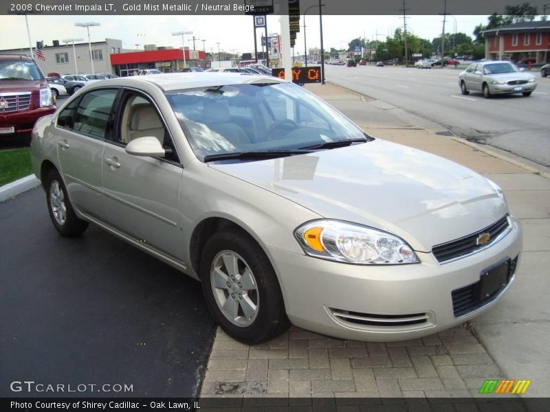 Gold Mist Metallic / Neutral Beige 2008 Chevrolet Impala LT