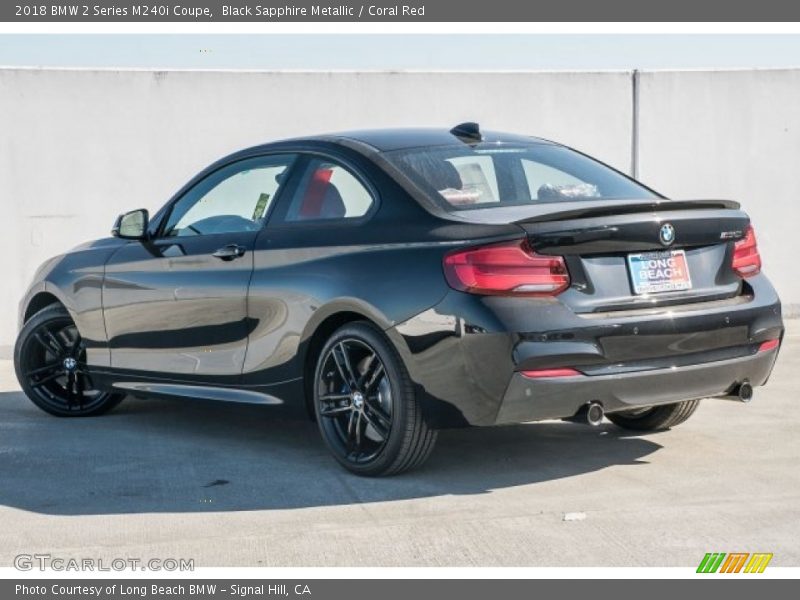 Black Sapphire Metallic / Coral Red 2018 BMW 2 Series M240i Coupe