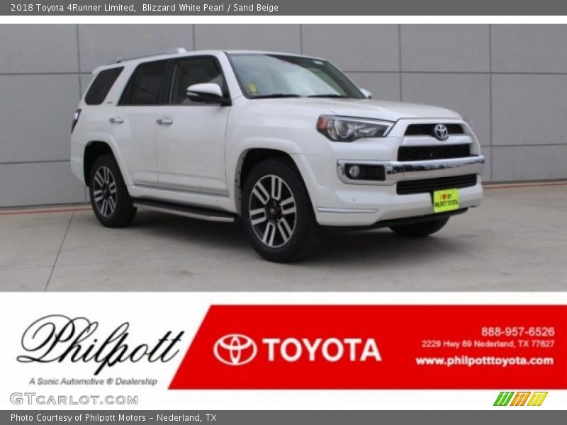 Blizzard White Pearl / Sand Beige 2018 Toyota 4Runner Limited