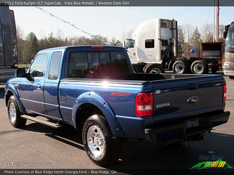 Vista Blue Metallic / Medium Dark Flint 2011 Ford Ranger XLT SuperCab