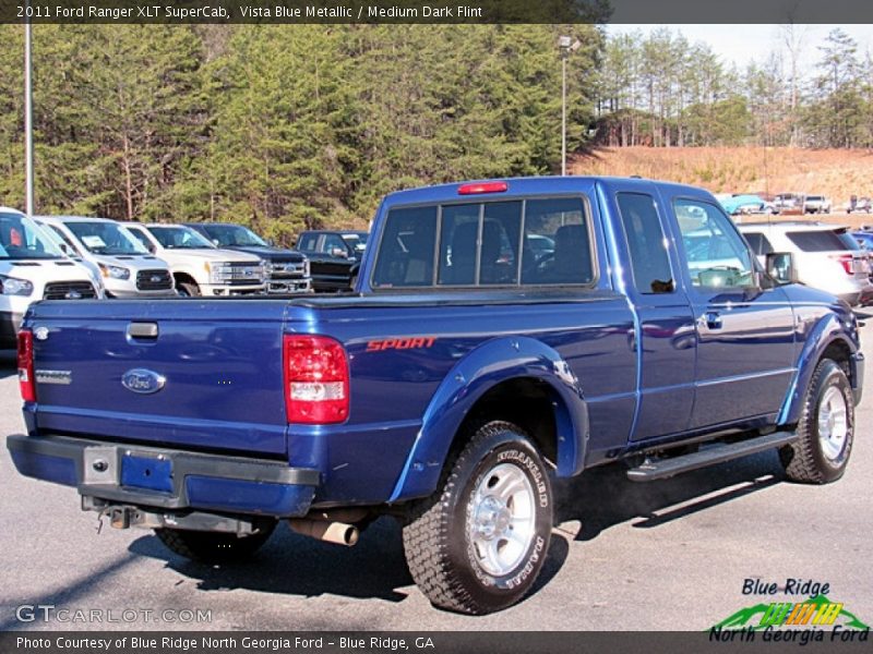 Vista Blue Metallic / Medium Dark Flint 2011 Ford Ranger XLT SuperCab