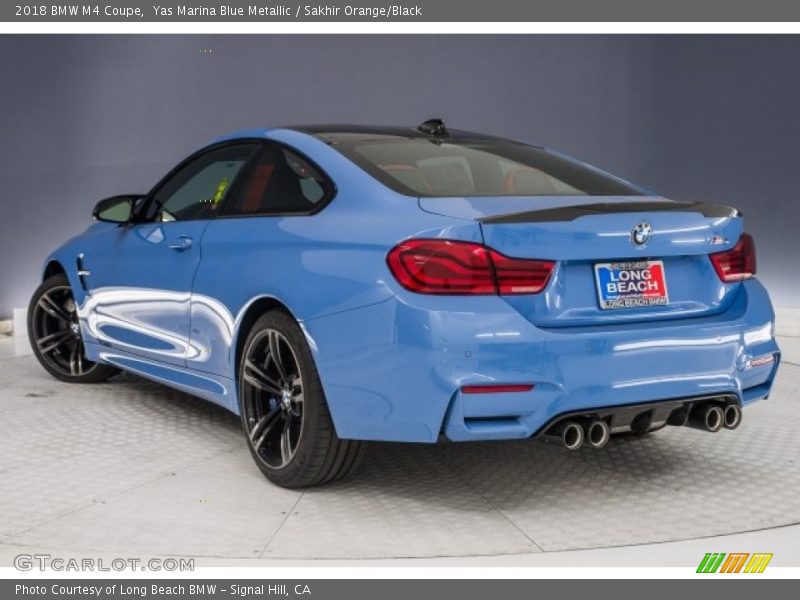 Yas Marina Blue Metallic / Sakhir Orange/Black 2018 BMW M4 Coupe