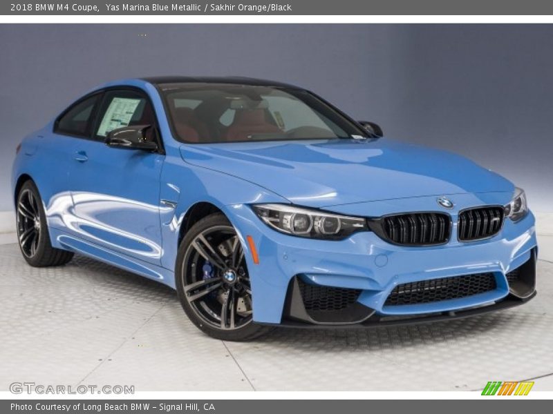 Yas Marina Blue Metallic / Sakhir Orange/Black 2018 BMW M4 Coupe