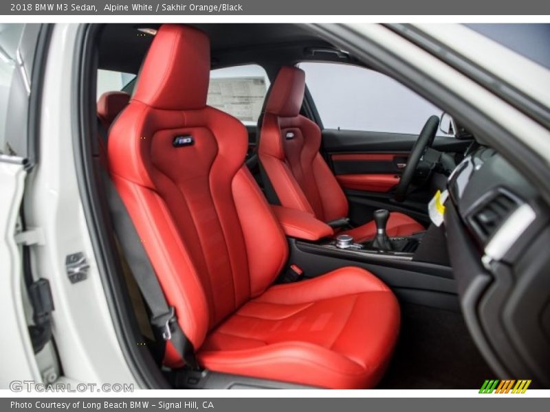 Alpine White / Sakhir Orange/Black 2018 BMW M3 Sedan