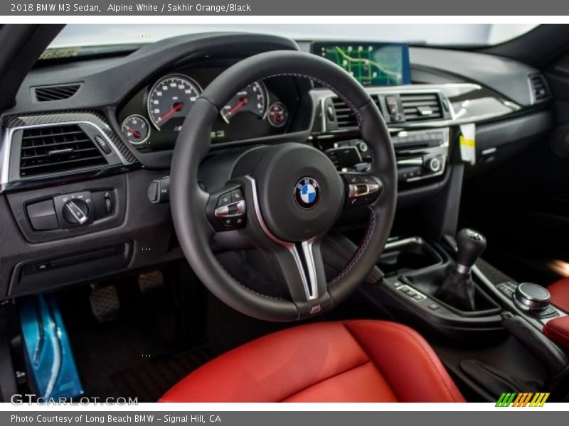 Alpine White / Sakhir Orange/Black 2018 BMW M3 Sedan