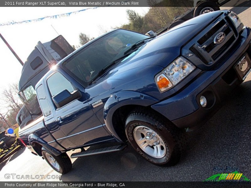 Vista Blue Metallic / Medium Dark Flint 2011 Ford Ranger XLT SuperCab