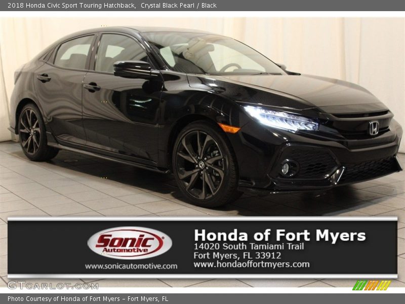 Crystal Black Pearl / Black 2018 Honda Civic Sport Touring Hatchback
