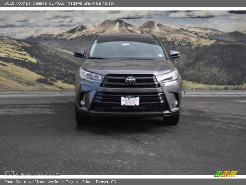 Predawn Gray Mica / Black 2018 Toyota Highlander SE AWD