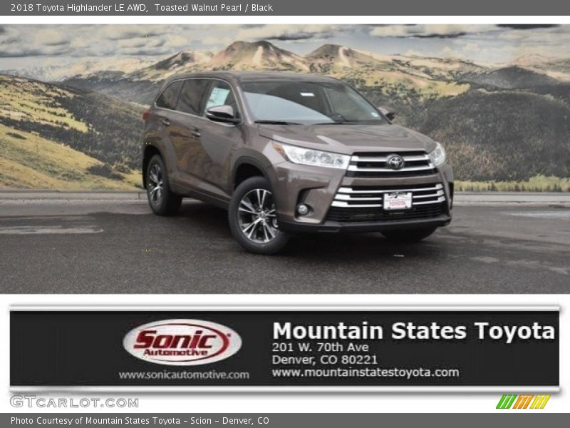 Toasted Walnut Pearl / Black 2018 Toyota Highlander LE AWD