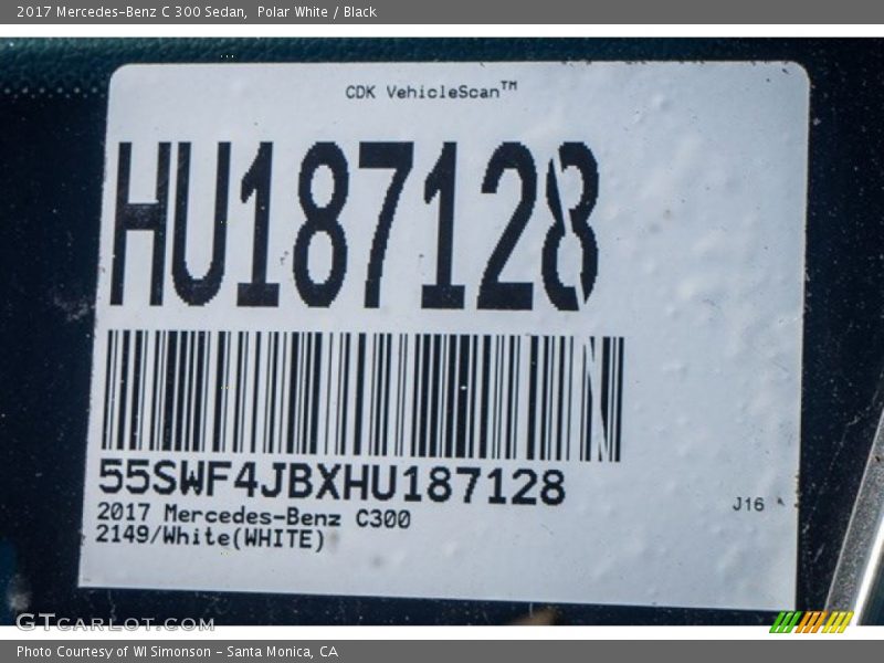 Polar White / Black 2017 Mercedes-Benz C 300 Sedan