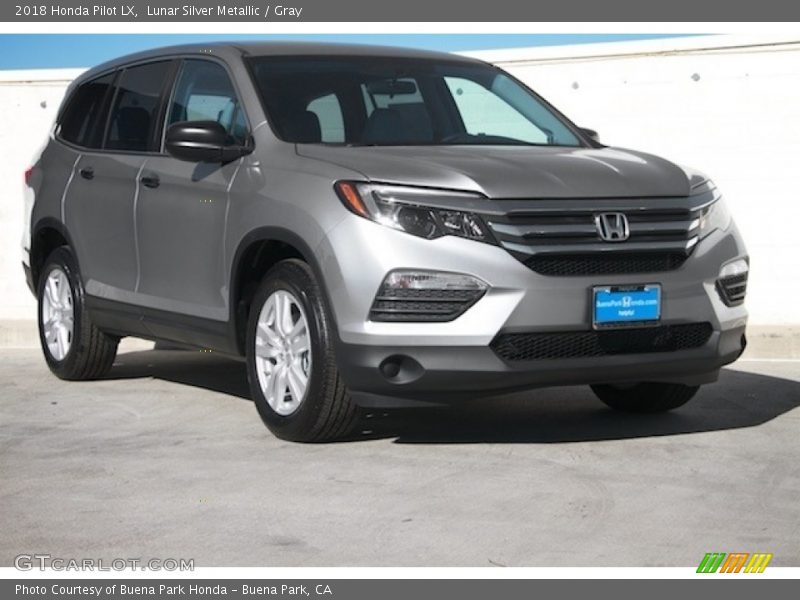 Lunar Silver Metallic / Gray 2018 Honda Pilot LX