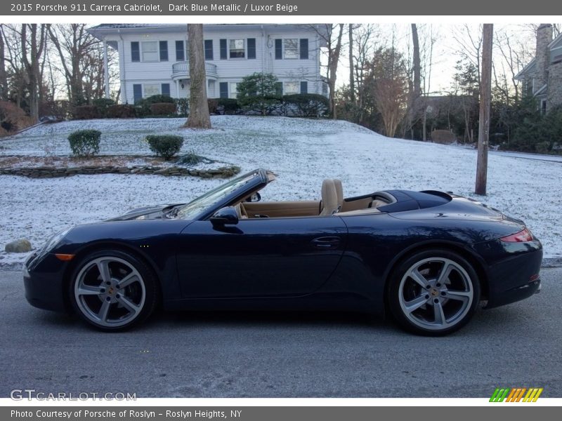 Dark Blue Metallic / Luxor Beige 2015 Porsche 911 Carrera Cabriolet