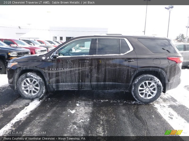 Sable Brown Metallic / Jet Black 2018 Chevrolet Traverse LT AWD