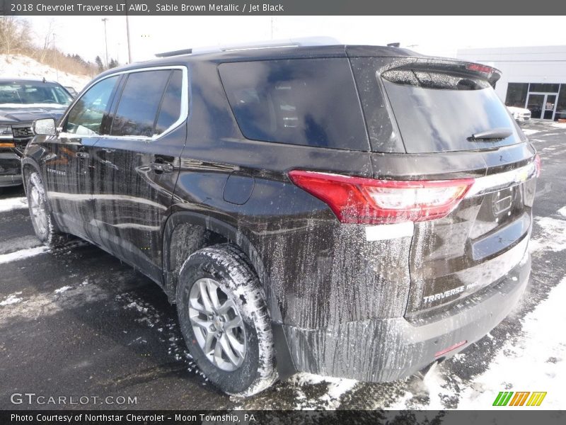Sable Brown Metallic / Jet Black 2018 Chevrolet Traverse LT AWD