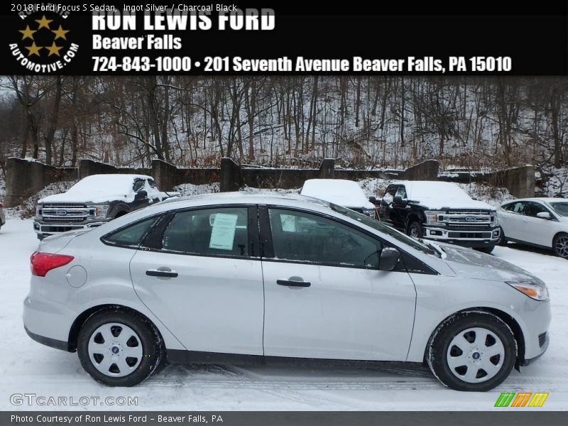 Ingot Silver / Charcoal Black 2018 Ford Focus S Sedan