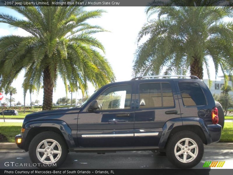 Midnight Blue Pearl / Medium Slate Gray 2007 Jeep Liberty Limited