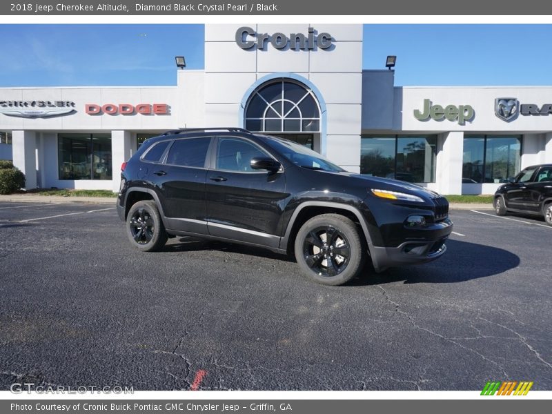 Diamond Black Crystal Pearl / Black 2018 Jeep Cherokee Altitude