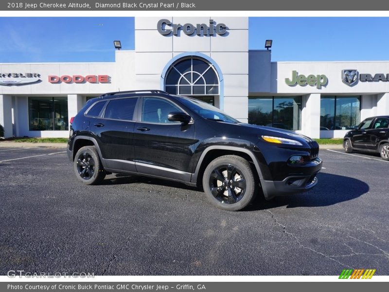 Diamond Black Crystal Pearl / Black 2018 Jeep Cherokee Altitude